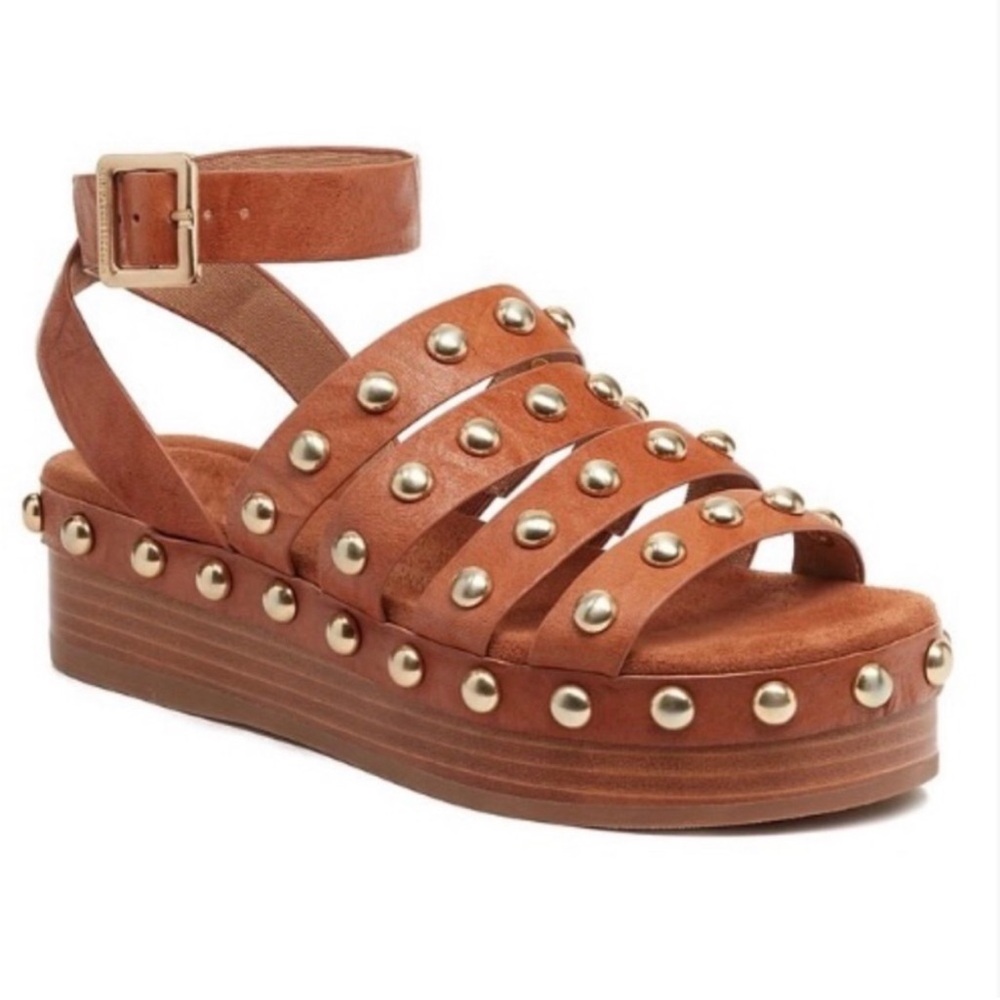 Kelsi Daggar Brooklyn Saddle Studded Platform Sandals size 6 EU36.5 - Picture 2 of 10